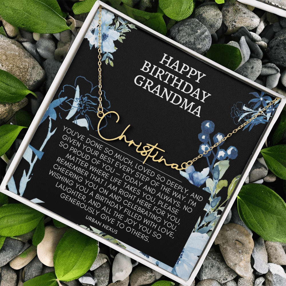 Horizontal Custom Name Necklace | Grandma