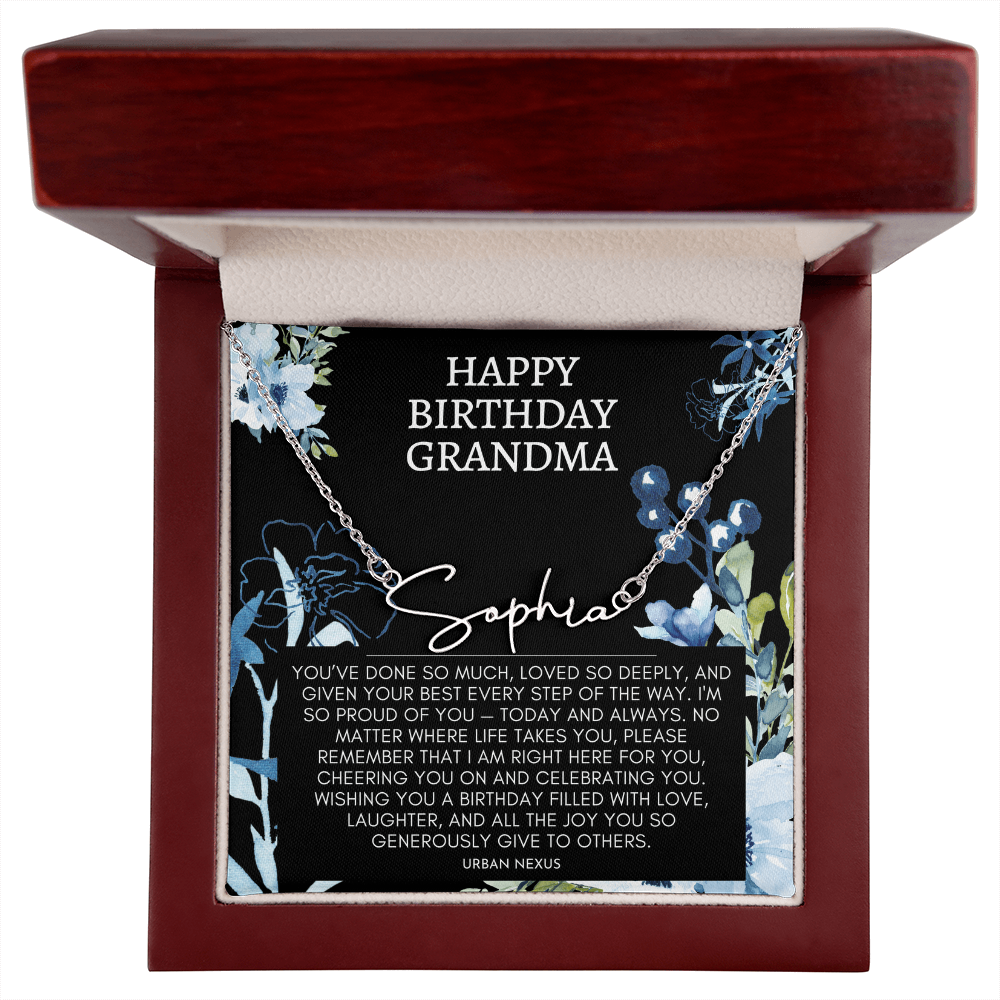 Horizontal Custom Name Necklace | Grandma