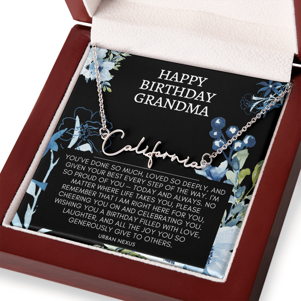 Horizontal Custom Name Necklace | Grandma