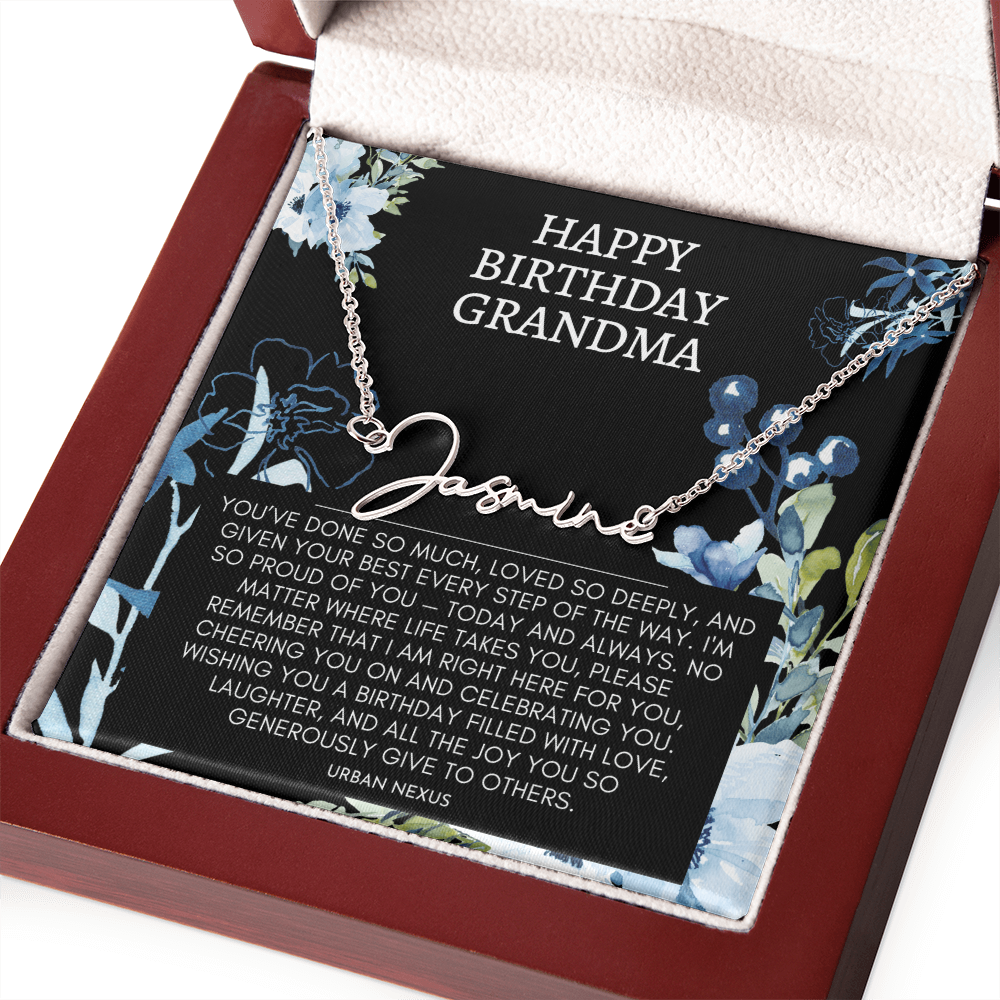 Horizontal Custom Name Necklace | Grandma