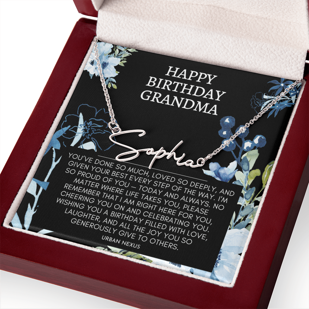 Horizontal Custom Name Necklace | Grandma