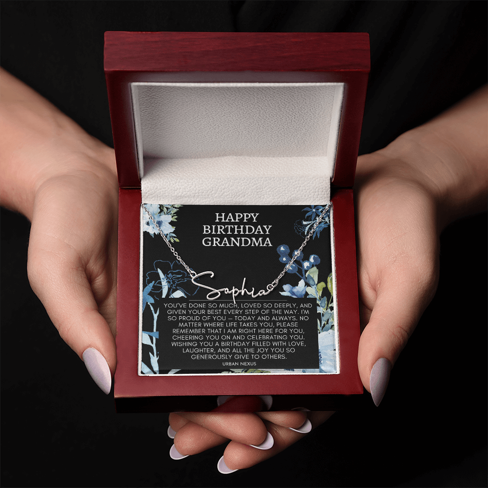 Horizontal Custom Name Necklace | Grandma