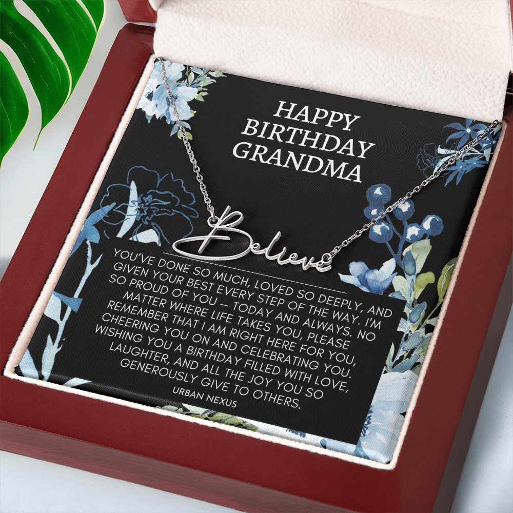 Horizontal Custom Name Necklace | Grandma