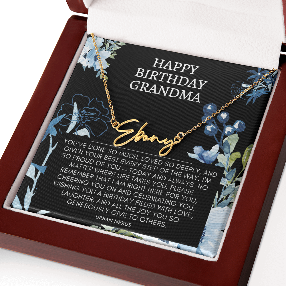 Horizontal Custom Name Necklace | Grandma