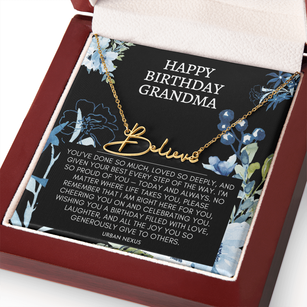 Horizontal Custom Name Necklace | Grandma