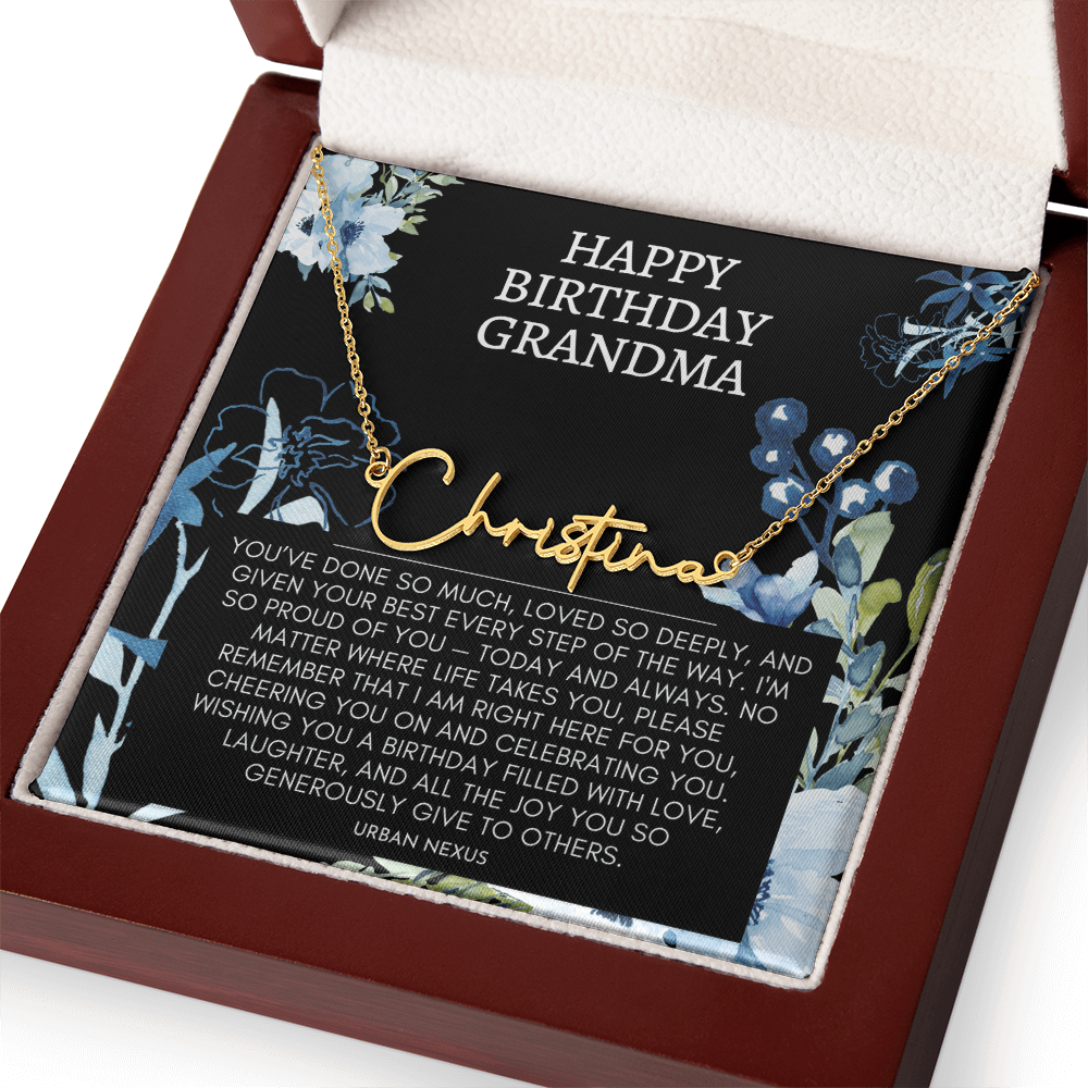 Horizontal Custom Name Necklace | Grandma