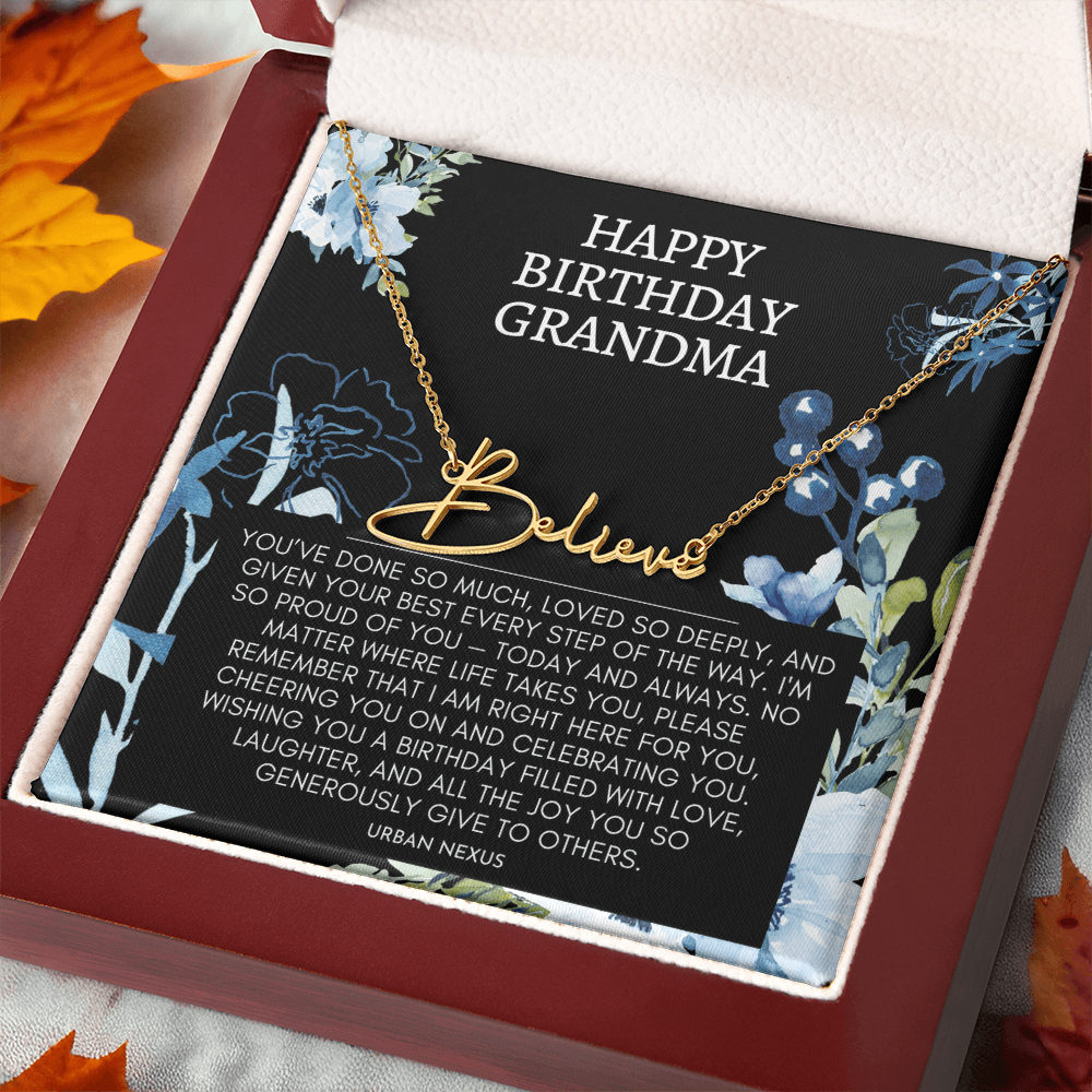 Horizontal Custom Name Necklace | Grandma