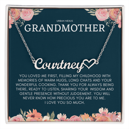 Heart Name Necklace | Grandmother