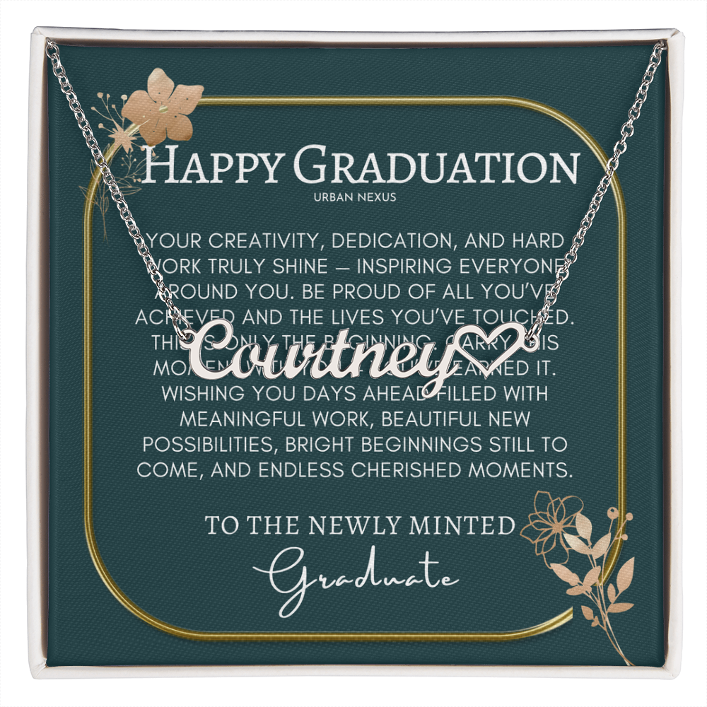 Heart Name Necklace | Personalized Graduation Jewelry Gift for Her GHX7