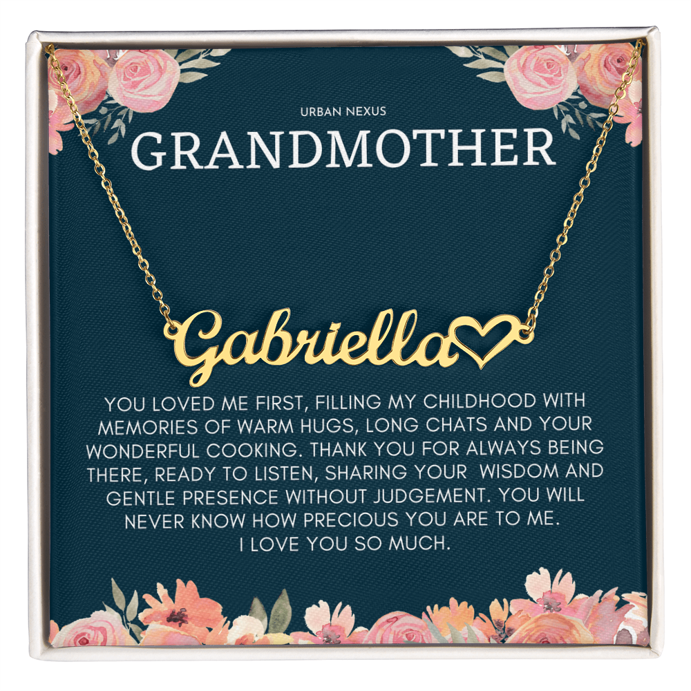 Heart Name Necklace | Grandmother