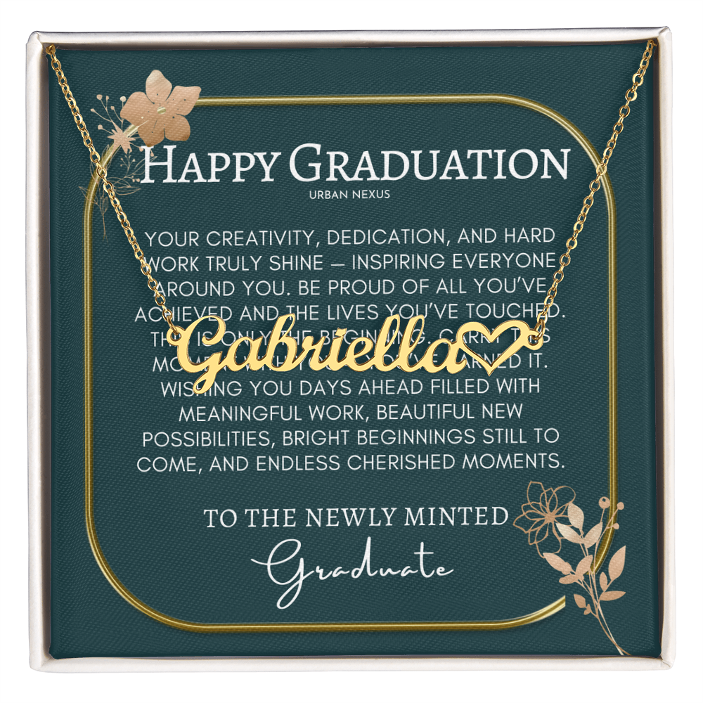 Heart Name Necklace | Personalized Graduation Jewelry Gift for Her GHX7