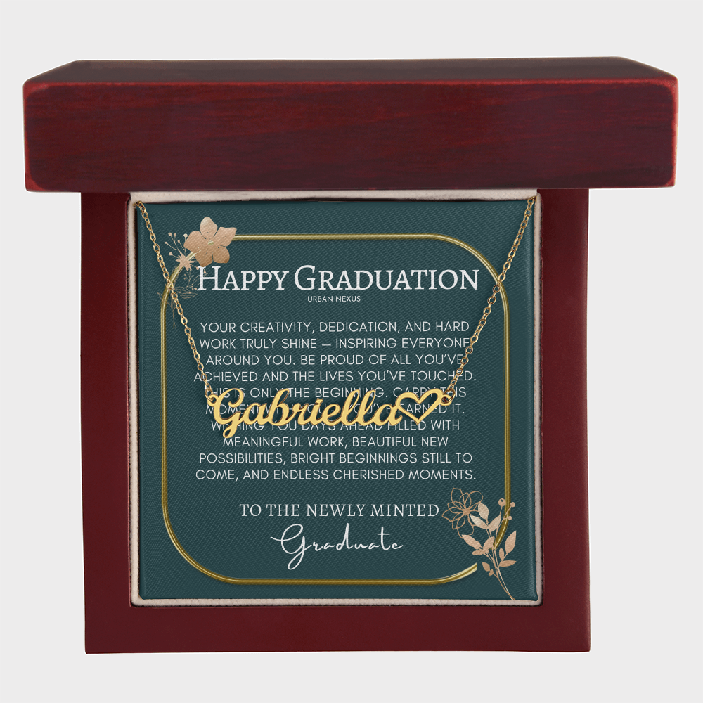 Heart Name Necklace | Personalized Graduation Jewelry Gift for Her GHX7