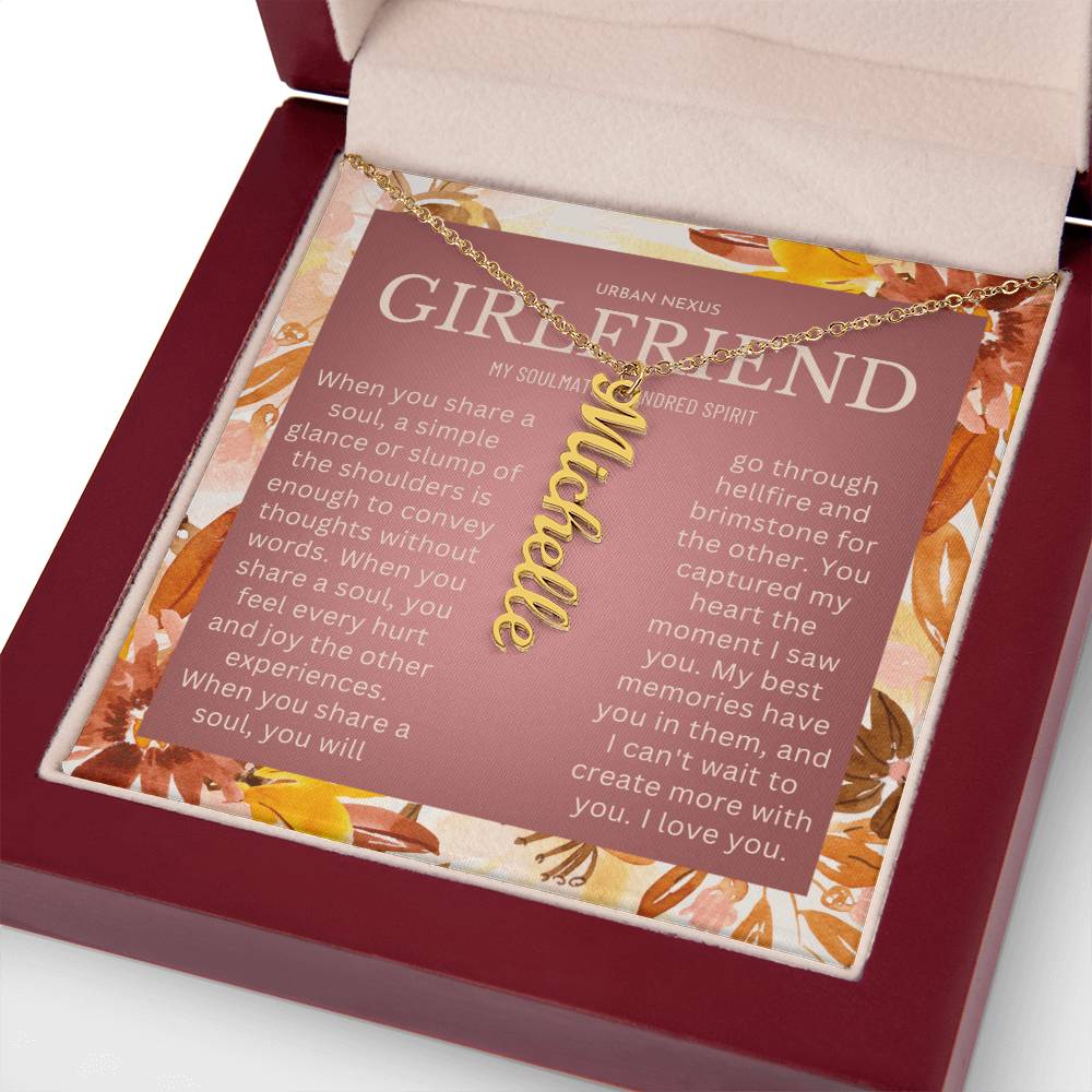 Dangle Name Necklace for Girlfriend 1 Year Dating Anniversary AT11