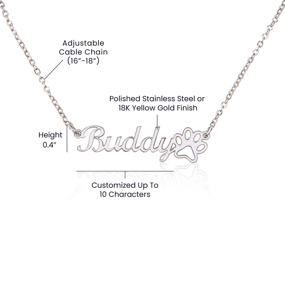 Pet Parent Name Necklace for Grandma | My Heart is Wherever You Are