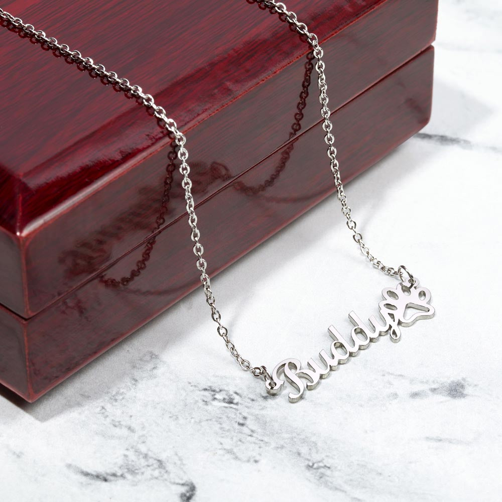 Pet Parent Name Necklace for Grandma | My Heart is Wherever You Are