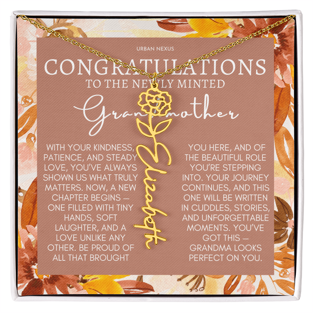 Flower Pendant Necklace | Grandma Personalized Birthday Gift For Her GMX5