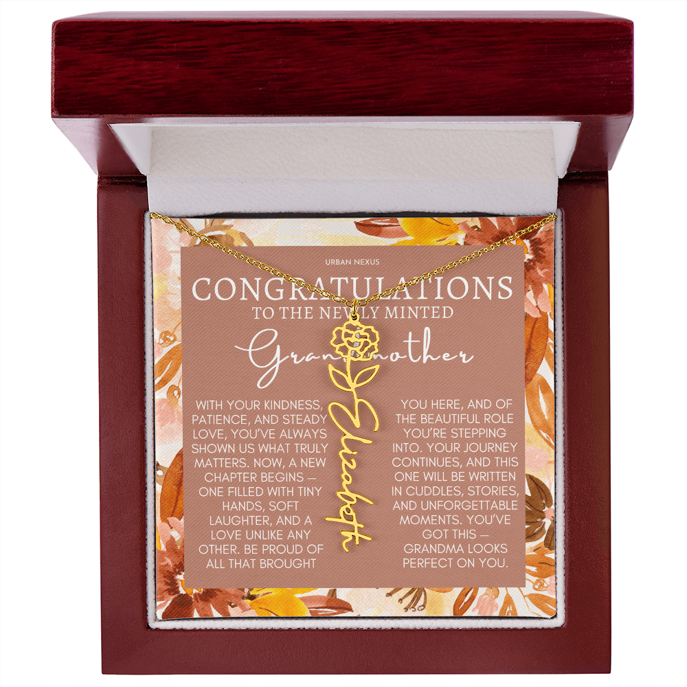 Flower Pendant Necklace | Grandma Personalized Birthday Gift For Her GMX5