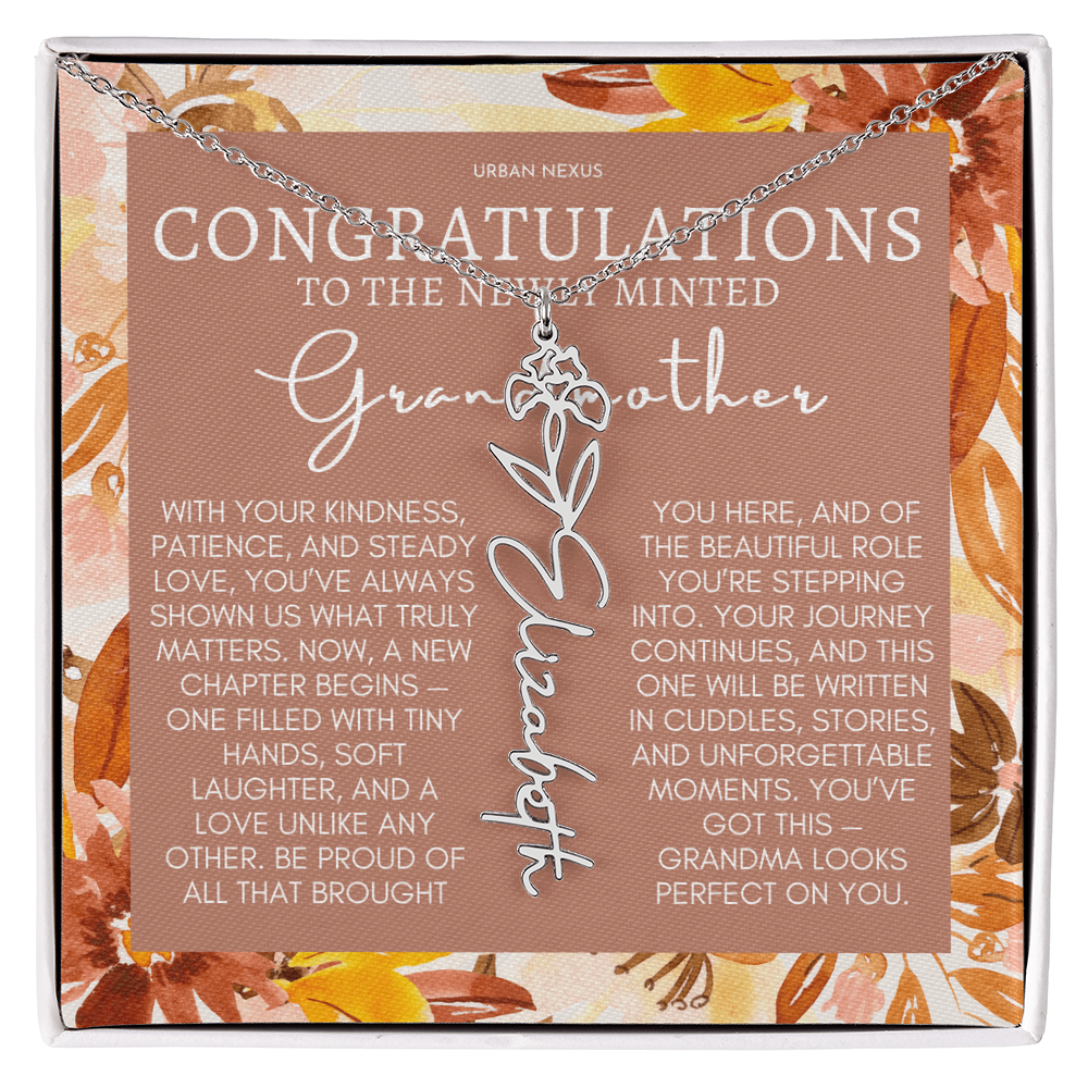 Flower Pendant Necklace | Grandma Personalized Birthday Gift For Her GMX5