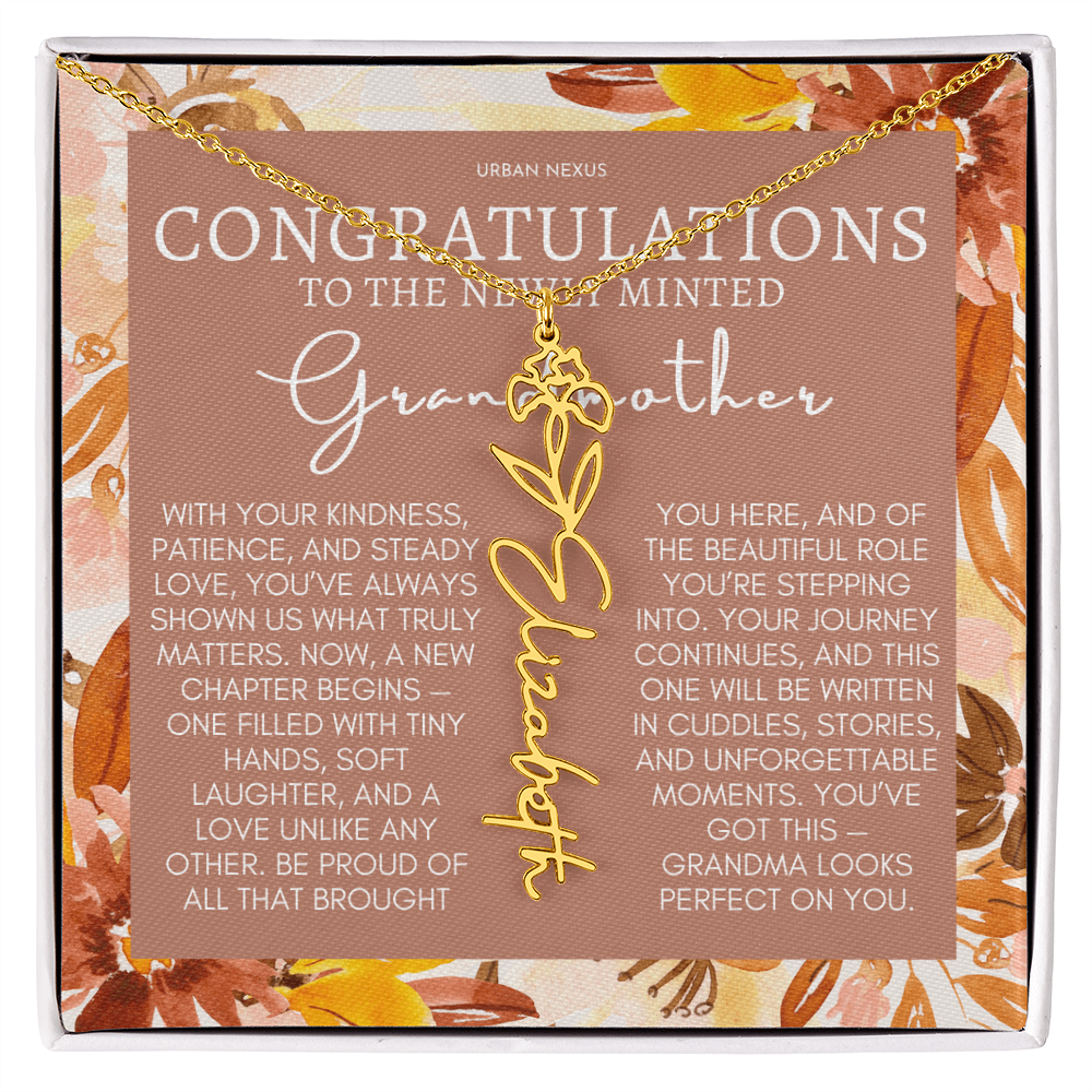 Flower Pendant Necklace | Grandma Personalized Birthday Gift For Her GMX5