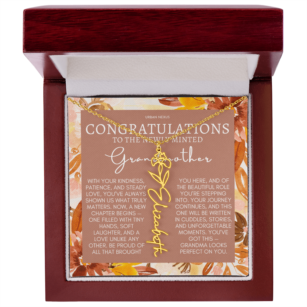 Flower Pendant Necklace | Grandma Personalized Birthday Gift For Her GMX5