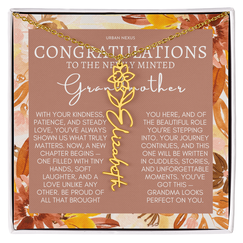 Flower Pendant Necklace | Grandma Personalized Birthday Gift For Her GMX5