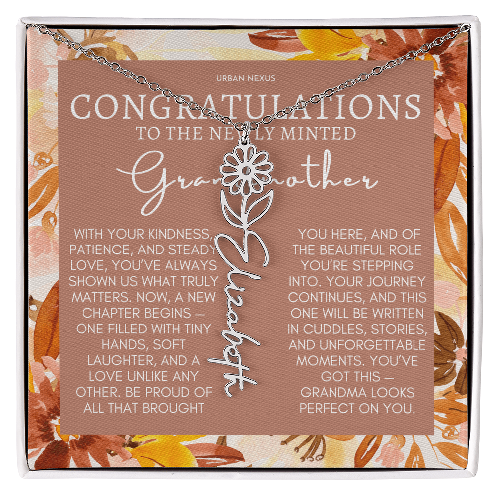 Flower Pendant Necklace | Grandma Personalized Birthday Gift For Her GMX5