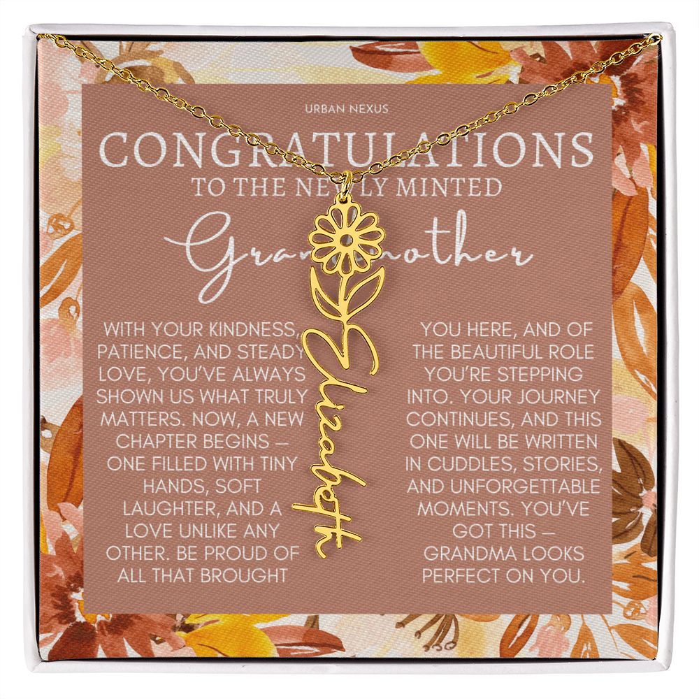 Flower Pendant Necklace | Grandma Personalized Birthday Gift For Her GMX5