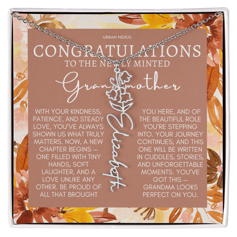 Flower Pendant Necklace | Grandma Personalized Birthday Gift For Her GMX5