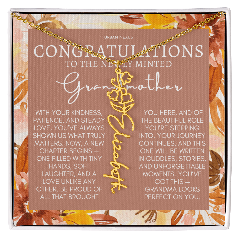 Flower Pendant Necklace | Grandma Personalized Birthday Gift For Her GMX5