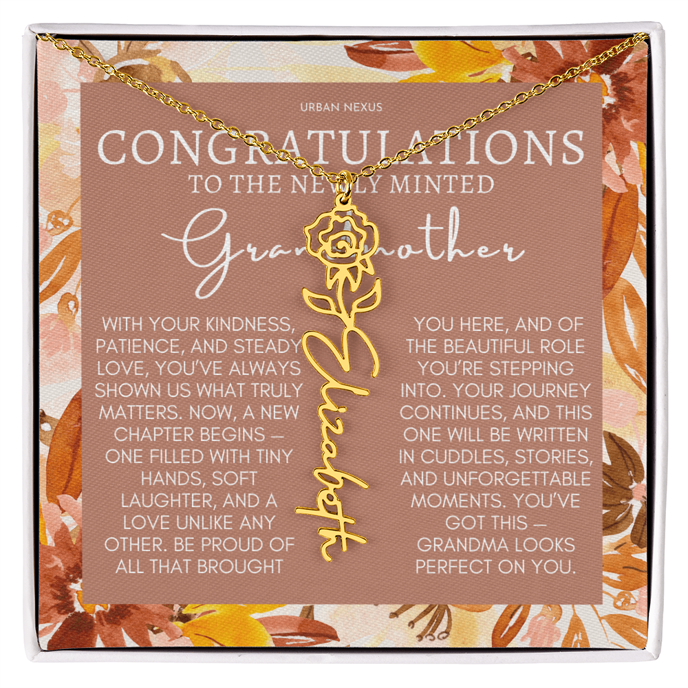 Flower Pendant Necklace | Grandma Personalized Birthday Gift For Her GMX5