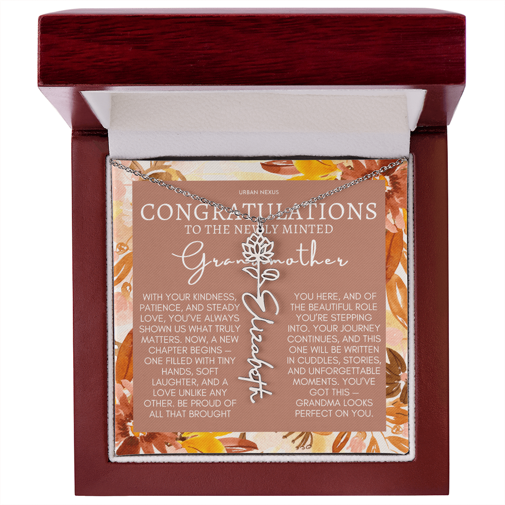 Flower Pendant Necklace | Grandma Personalized Birthday Gift For Her GMX5