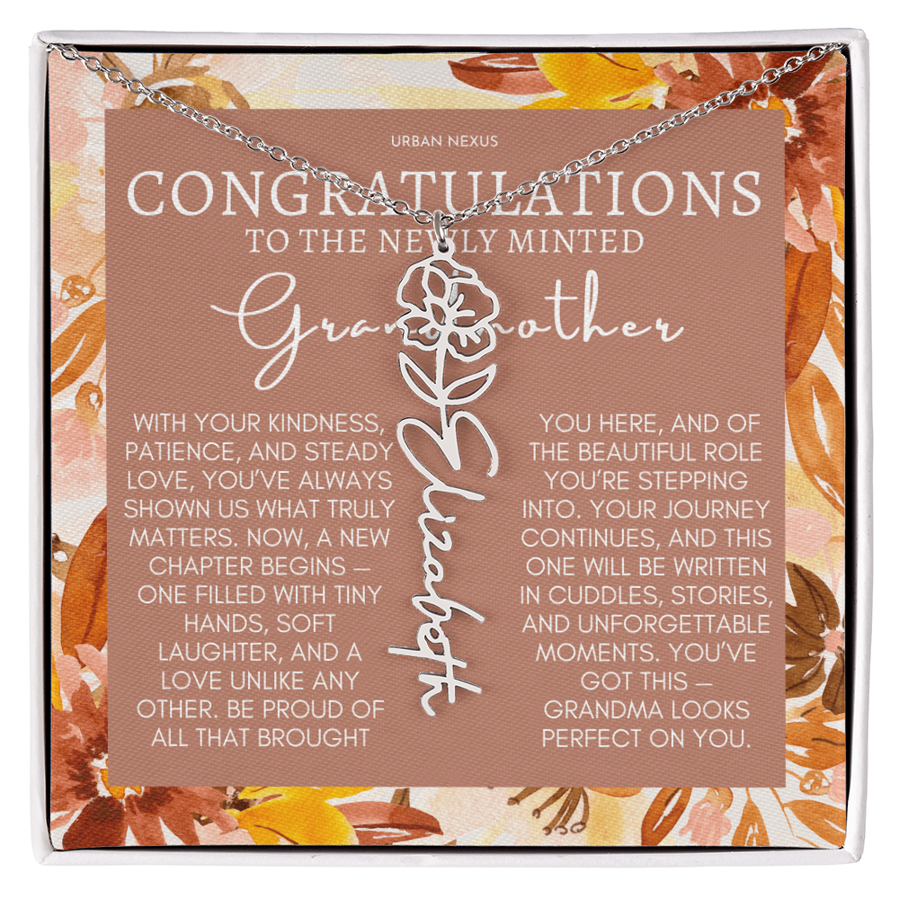 Flower Pendant Necklace | Grandma Personalized Birthday Gift For Her GMX5