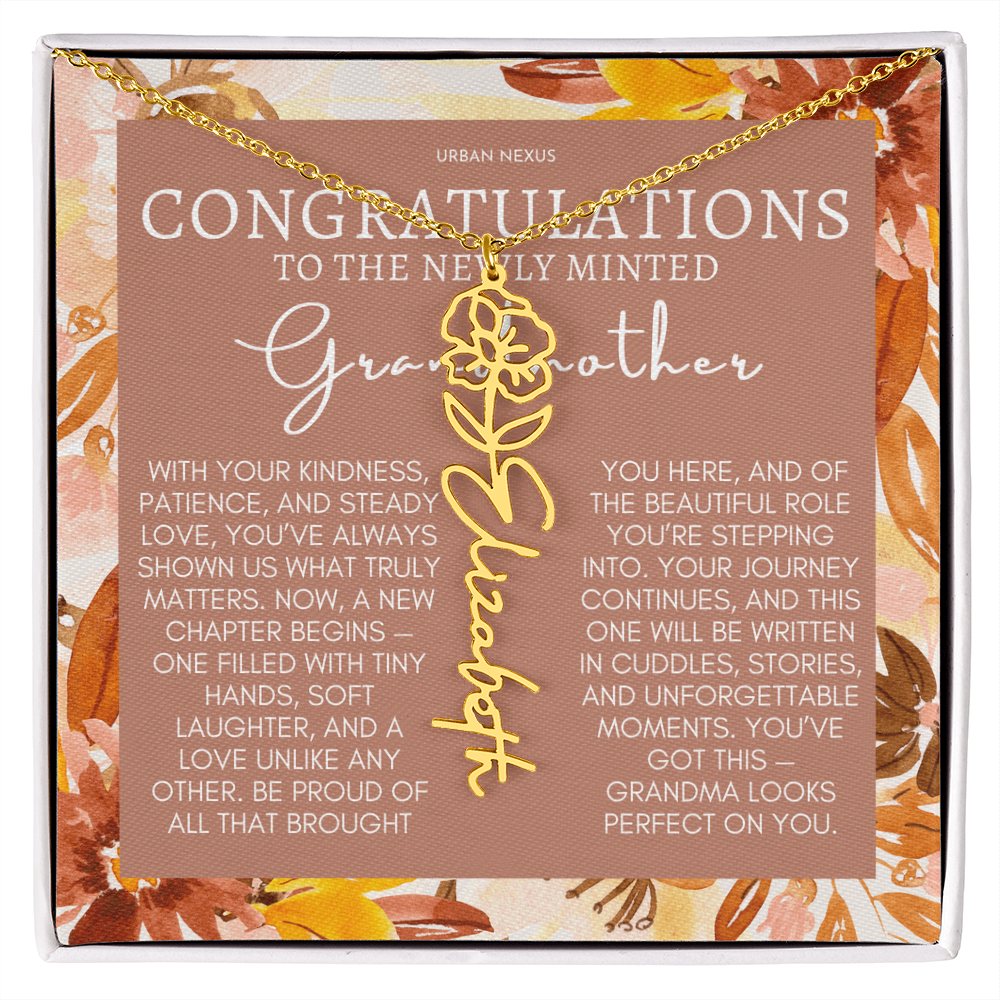 Flower Pendant Necklace | Grandma Personalized Birthday Gift For Her GMX5