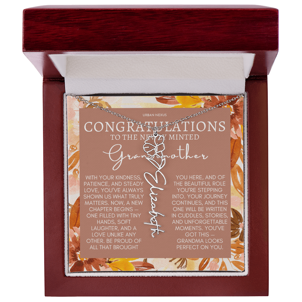 Flower Pendant Necklace | Grandma Personalized Birthday Gift For Her GMX5