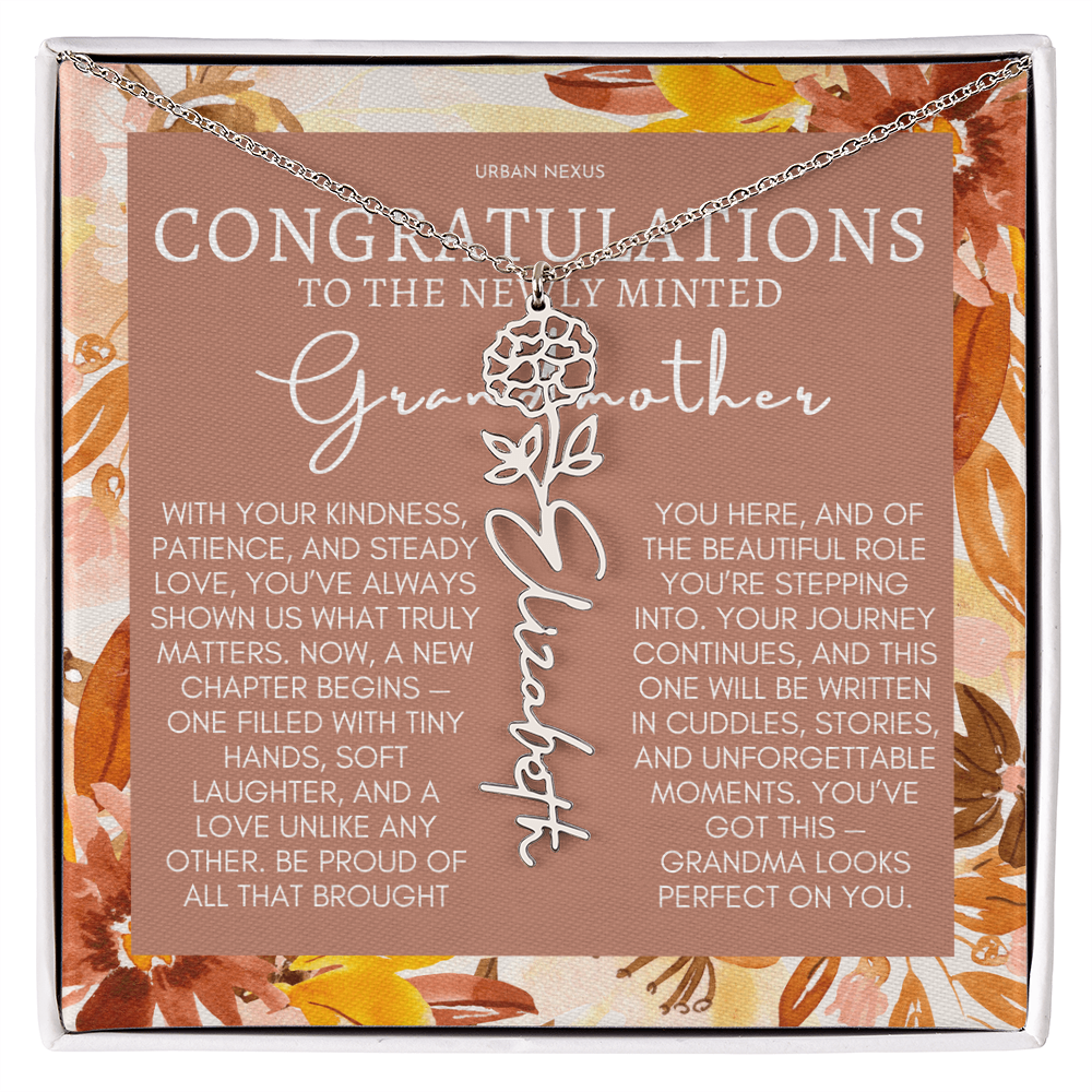 Flower Pendant Necklace | Grandma Personalized Birthday Gift For Her GMX5