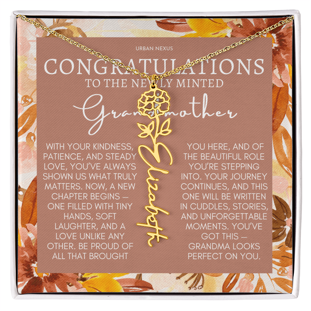 Flower Pendant Necklace | Grandma Personalized Birthday Gift For Her GMX5