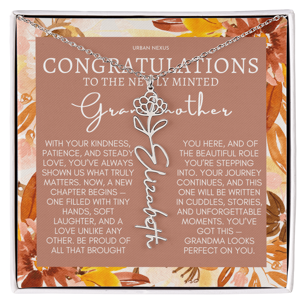 Flower Pendant Necklace | Grandma Personalized Birthday Gift For Her GMX5