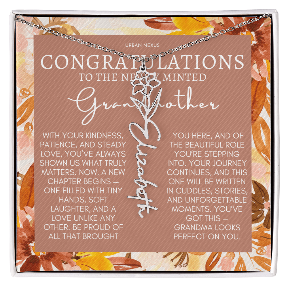 Flower Pendant Necklace | Grandma Personalized Birthday Gift For Her GMX5