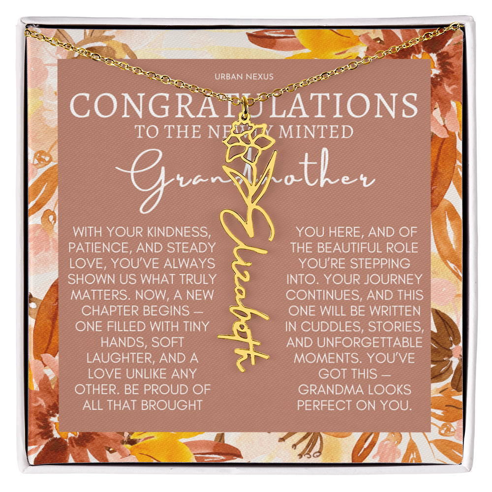 Flower Pendant Necklace | Grandma Personalized Birthday Gift For Her GMX5