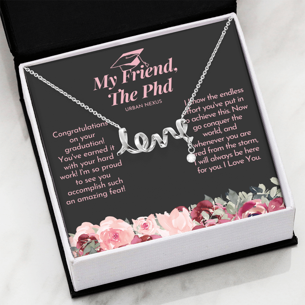 Unique Charm Pendant Necklace PHD Graduation Gift Jewelry for Her from Friend GHX17