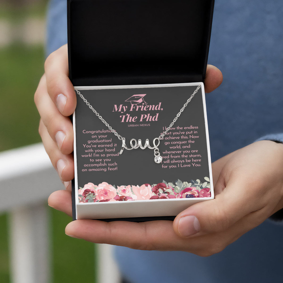 Unique Charm Pendant Necklace PHD Graduation Gift Jewelry for Her from Friend GHX17