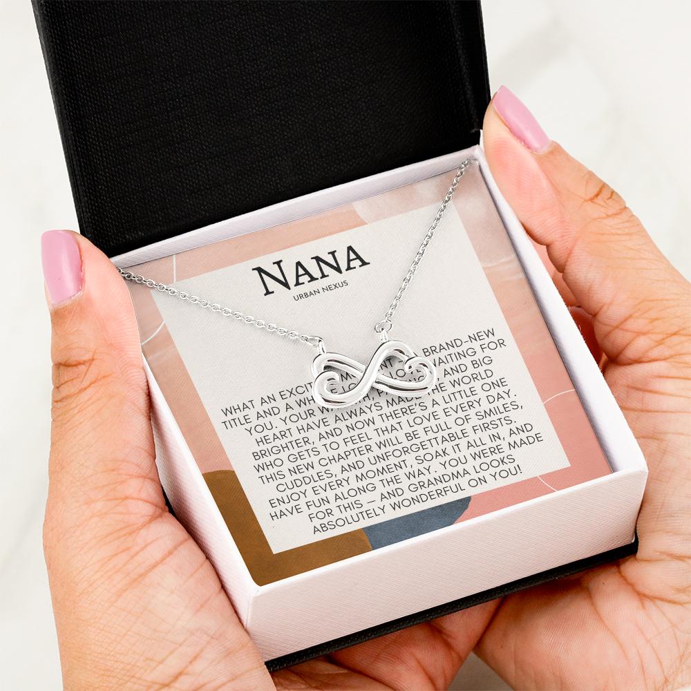 Double Heart Delicate Necklace | Grandmother, Grandma, Granny, Nana, Meemaw