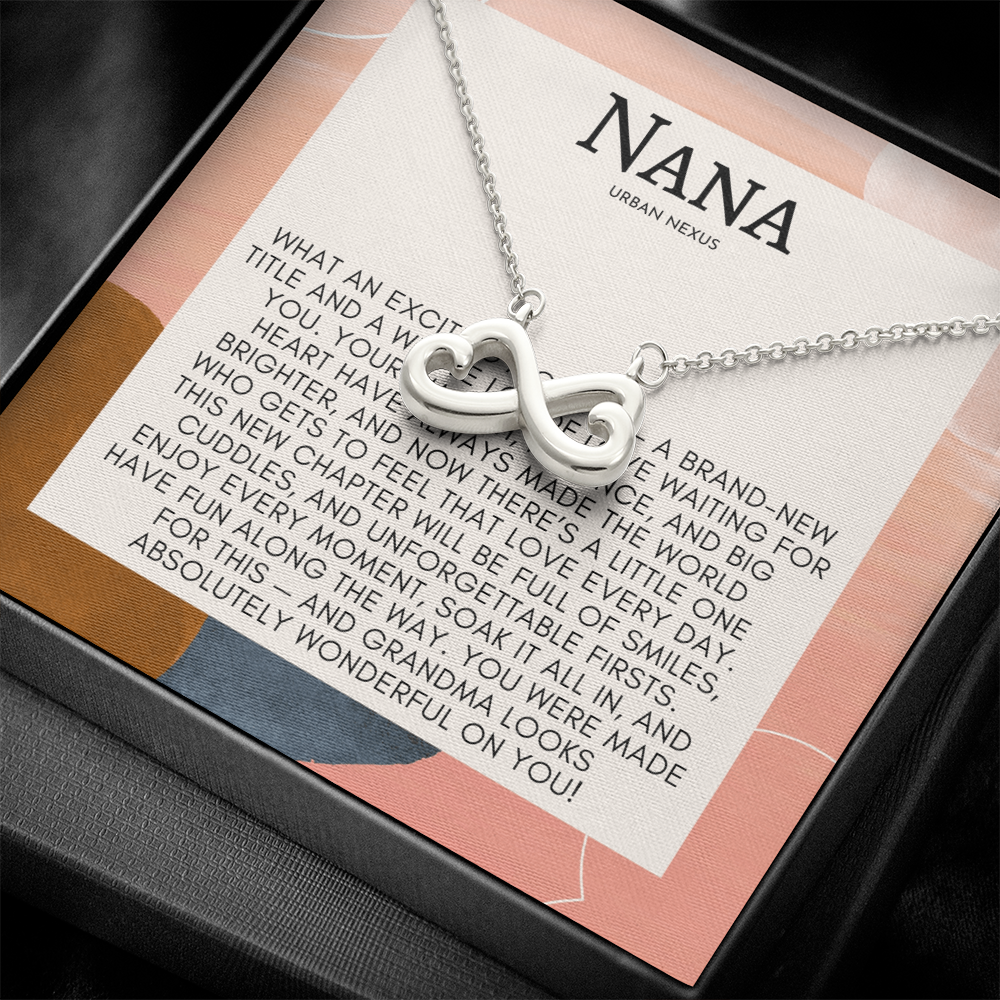 Double Heart Delicate Necklace | Grandmother, Grandma, Granny, Nana, Meemaw