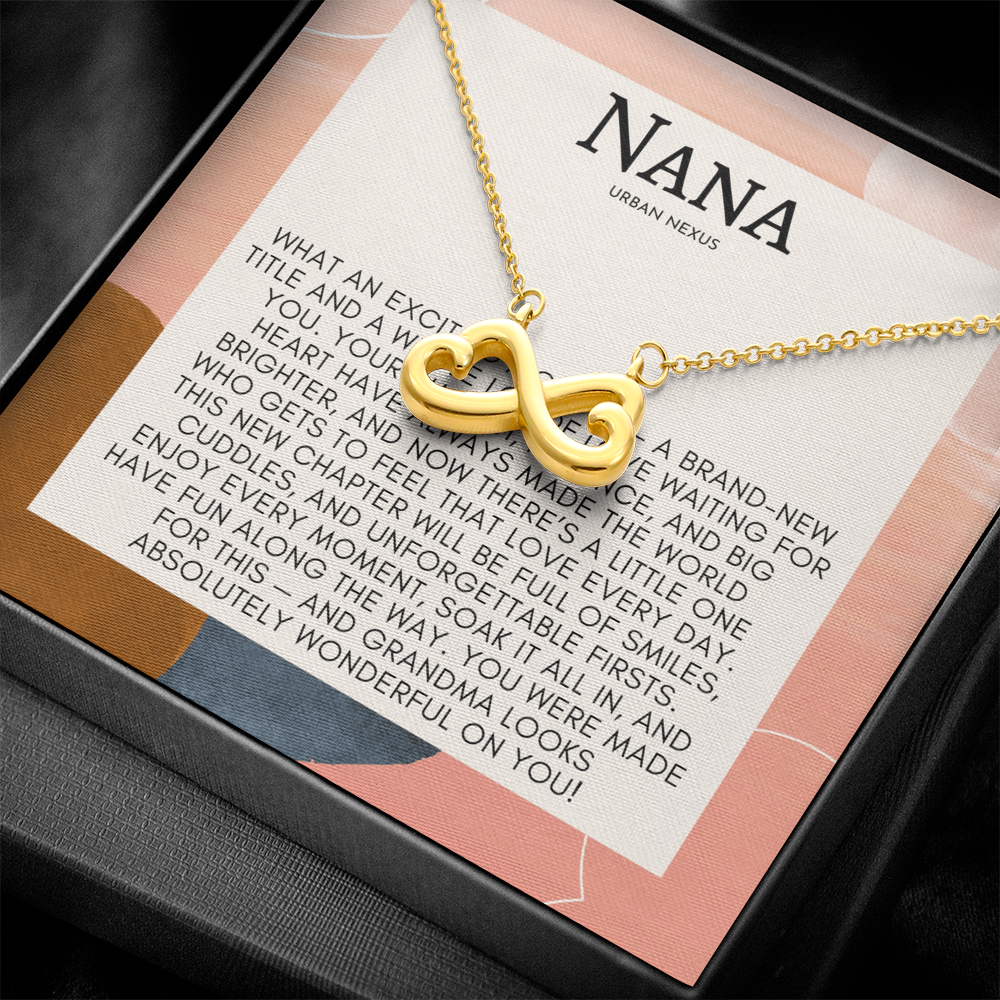 Double Heart Delicate Necklace | Grandmother, Grandma, Granny, Nana, Meemaw