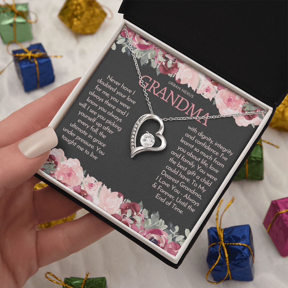 Heart Pendant Necklace - Birthday Gift for Grandma or Grandmother, Nana Meemaw Mimi Present GMX9