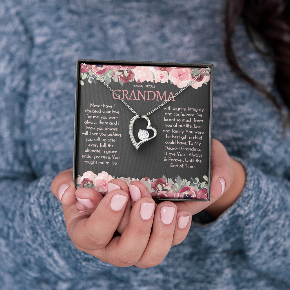 Heart Pendant Necklace - Birthday Gift for Grandma or Grandmother, Nana Meemaw Mimi Present GMX9