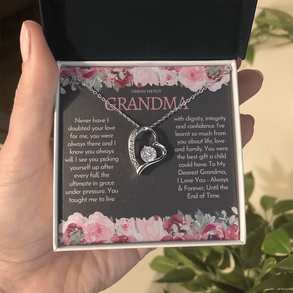 Heart Pendant Necklace - Birthday Gift for Grandma or Grandmother, Nana Meemaw Mimi Present GMX9