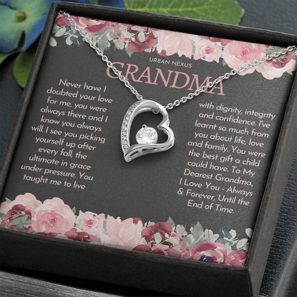Heart Pendant Necklace - Birthday Gift for Grandma or Grandmother, Nana Meemaw Mimi Present GMX9
