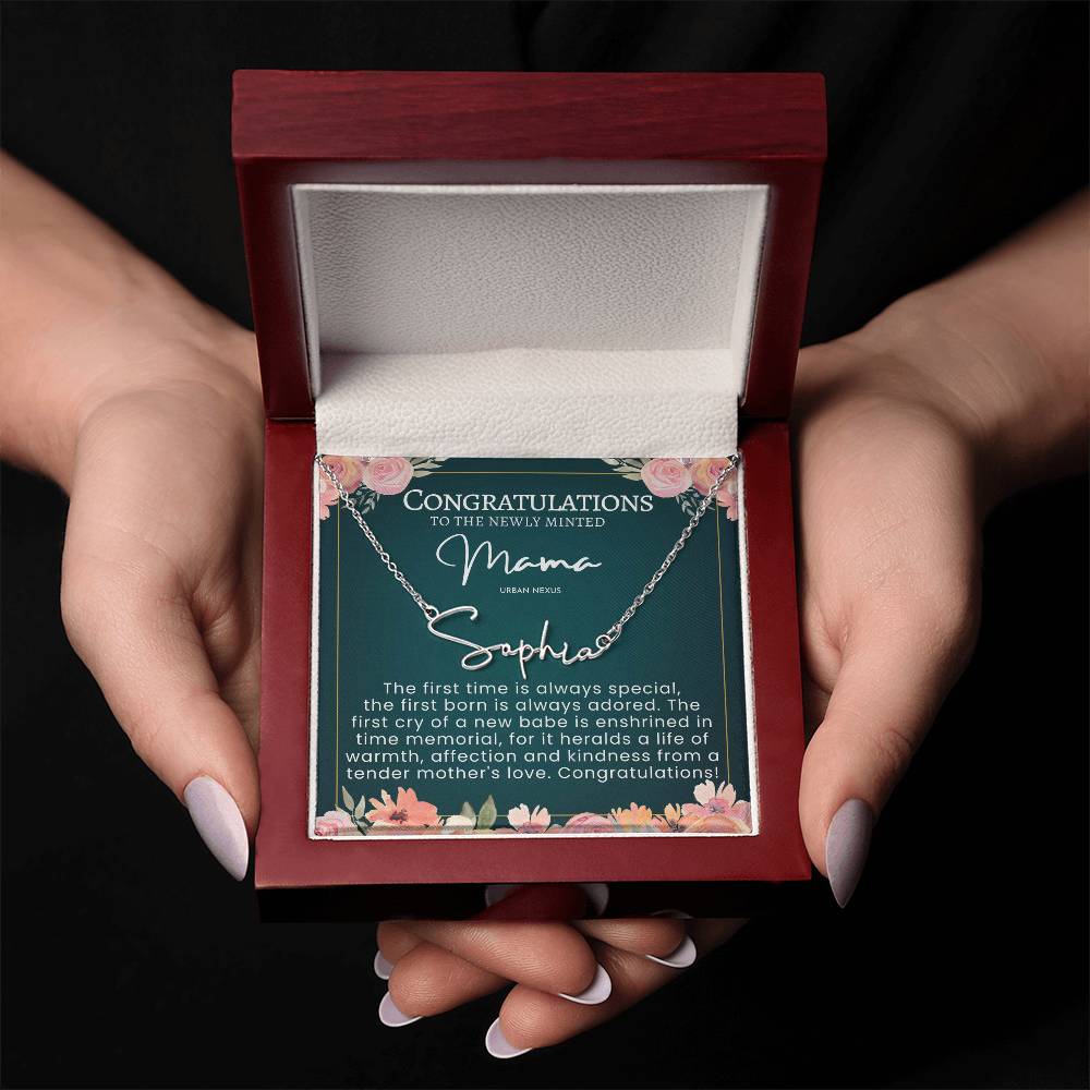 Mama Tiny Name Necklace - Personalized Handwriting Style Jewelry AJ46 - Urban Nexus Store