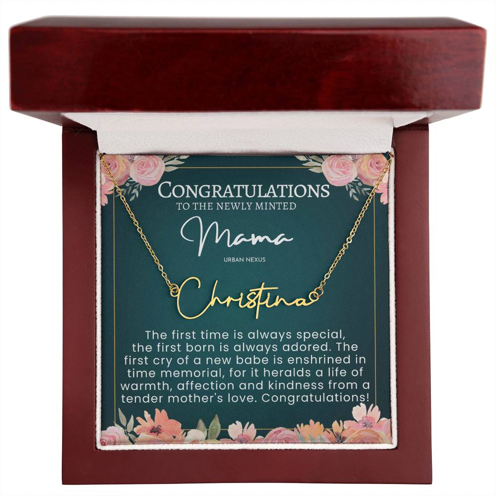 Mama Tiny Name Necklace - Personalized Handwriting Style Jewelry AJ46 - Urban Nexus Store